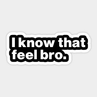 I Know That Feel Bro Sticker